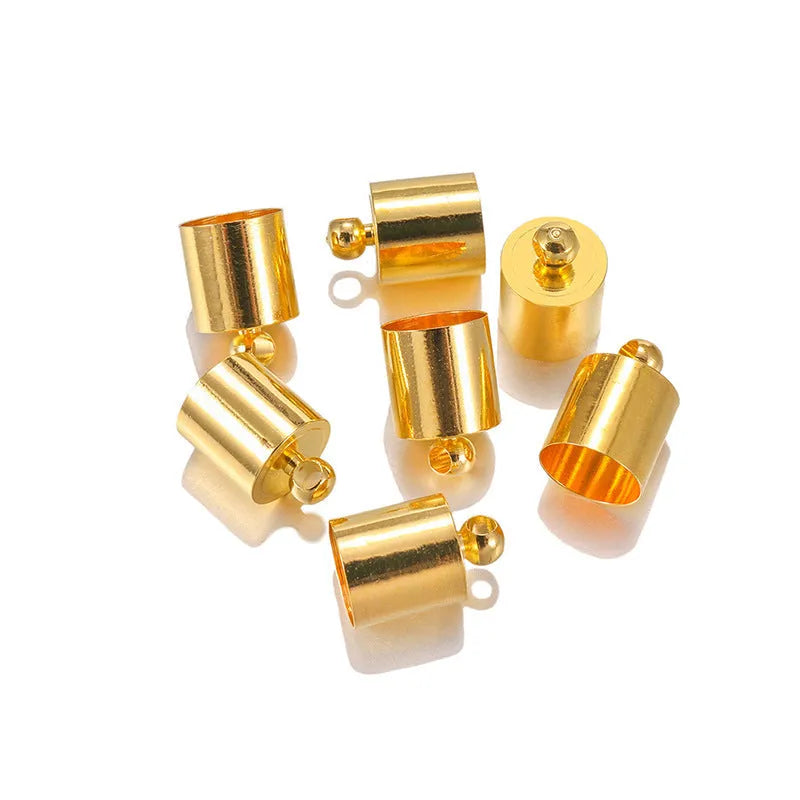 Pack of 50 electroplated copper weight caps in various sizes and colours for jewellery tassels