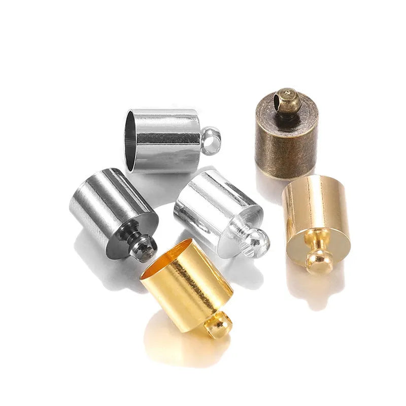 Pack of 50 electroplated copper weight caps in various sizes and colours for jewellery tassels