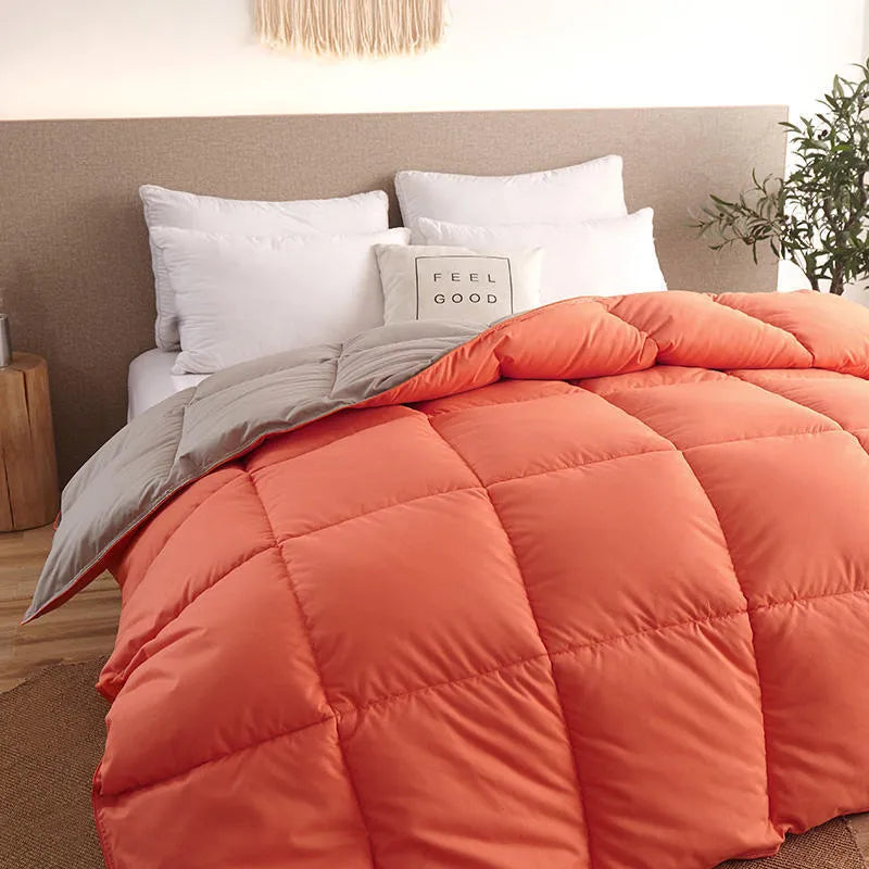 Goose down duvet in grey colour, twill weave, with available sizes 150-240cm