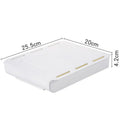 Japanese-style plastic drawer storage box hidden under table in grey, available in small large extra large sizes