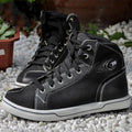 Men's black and grey motorcycle casual short boots with breathable design and non-slip soles