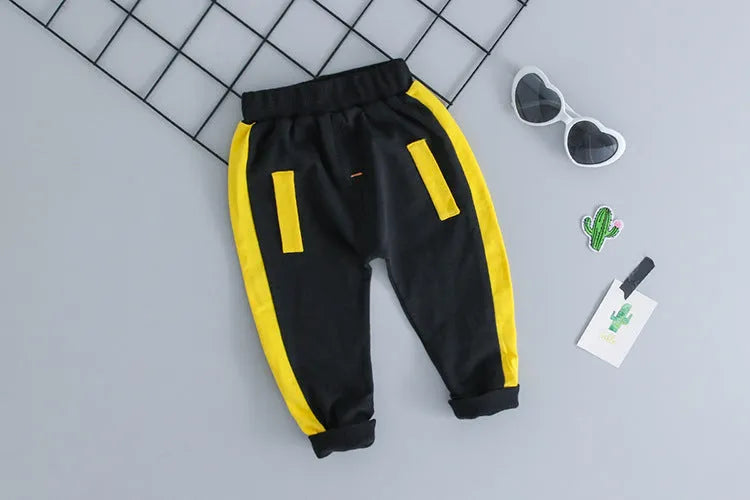 Two piece children's suit for boys in blue, long sleeve trousers style, European American design, available in sizes 80cm to 110cm