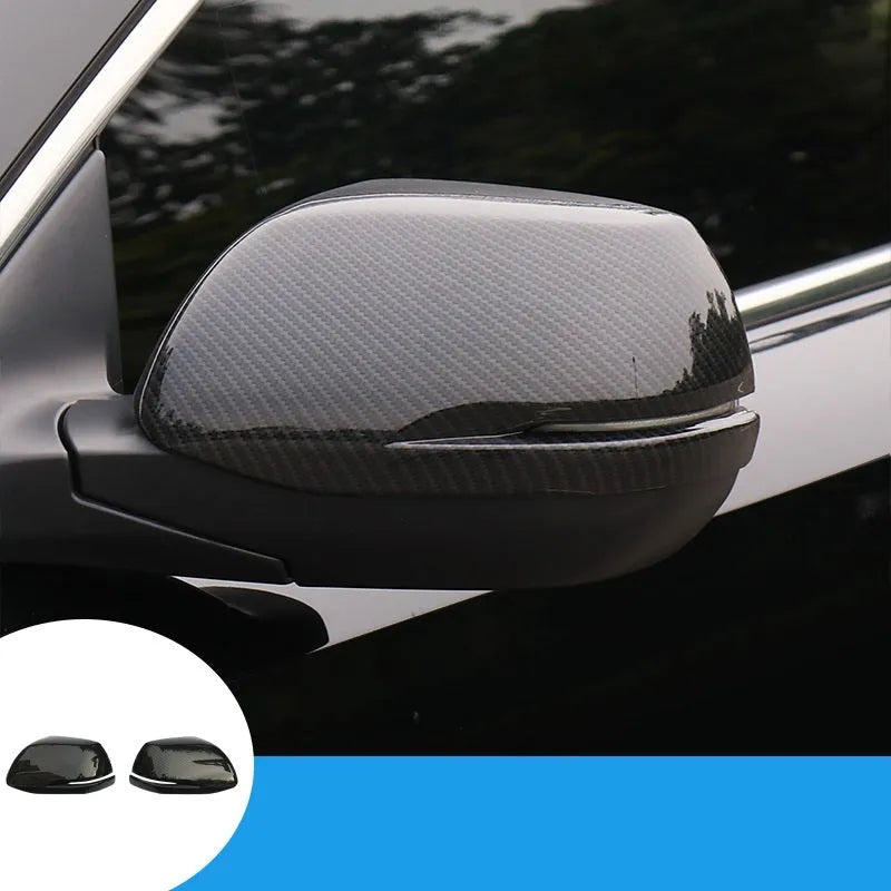 Two-piece ABS rear view mirror cover for 2017-19 Honda CR-V in black silver plating or carbon fibre pattern