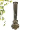 Clear glass vase with colour decoration in American style on table