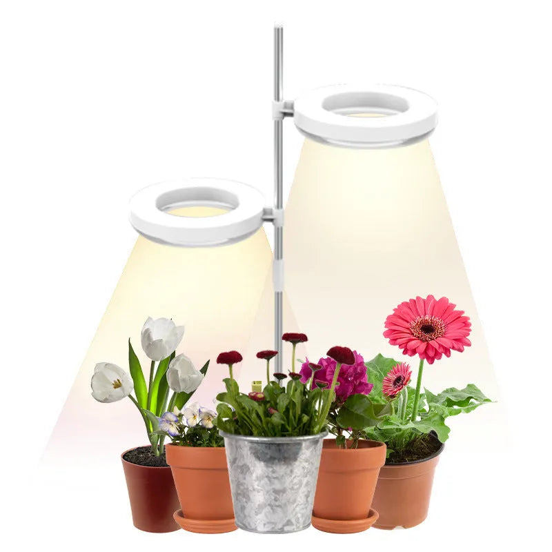 Compact plant growth lamp with full spectrum light for home office desk plants