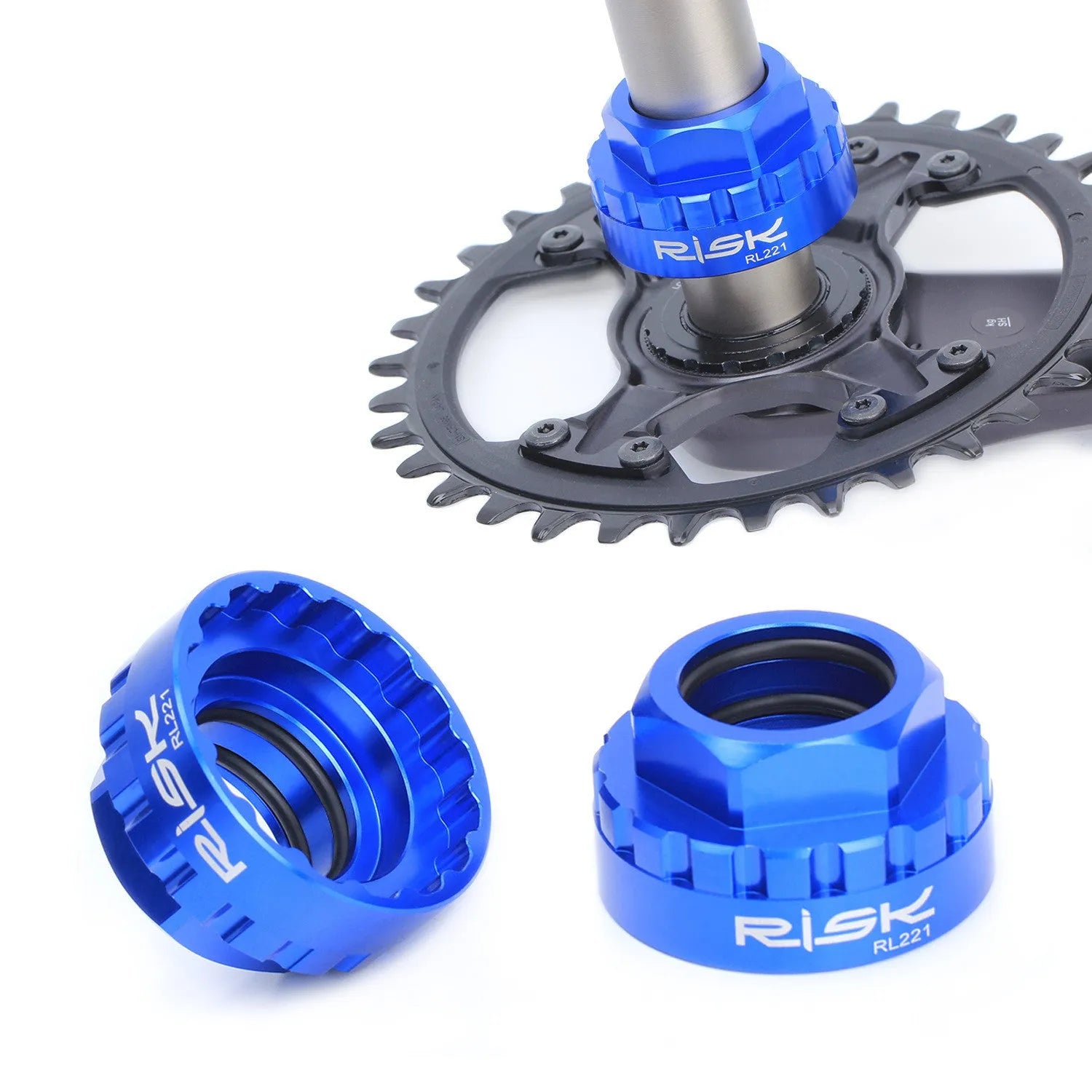 Blue aluminium bicycle wrench for 12-speed direct mount cassette removal on SRAM drivetrains.