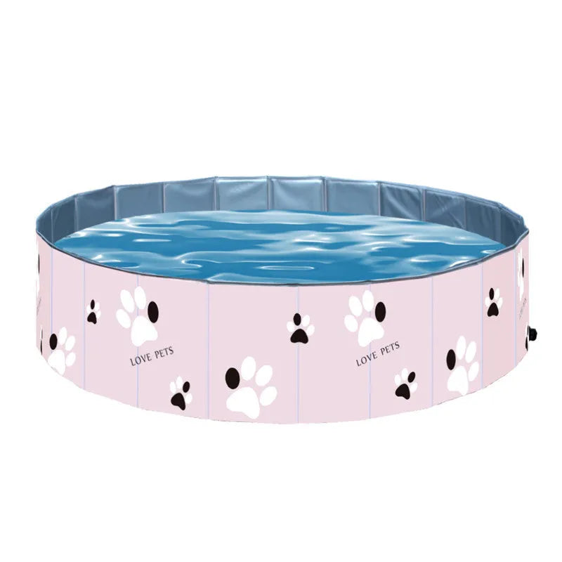 PVC folding dog bathtub round shape blue colour composite fabric hammock surface foldable design