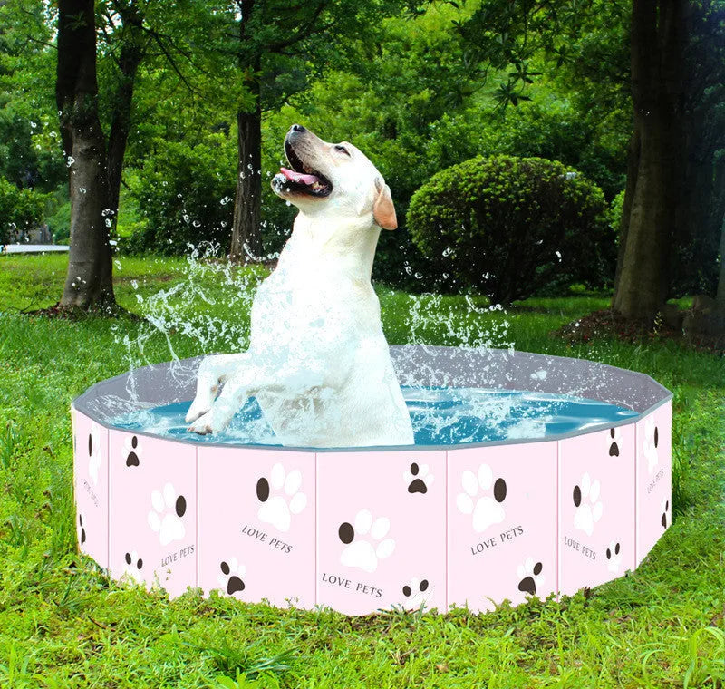 PVC folding dog bathtub round shape blue colour composite fabric hammock surface foldable design