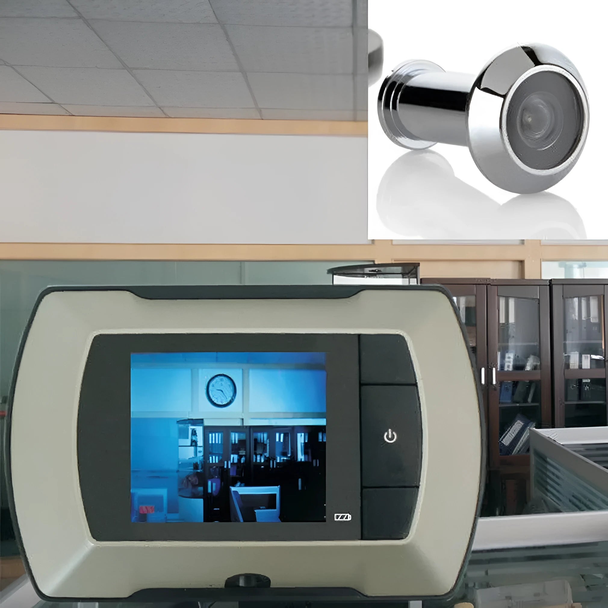 LCD visual monitor door peephole system with indoor display and outdoor camera