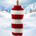 Wool knitted dog pullover sweater with a twisted rope cable pattern on a mannequin.