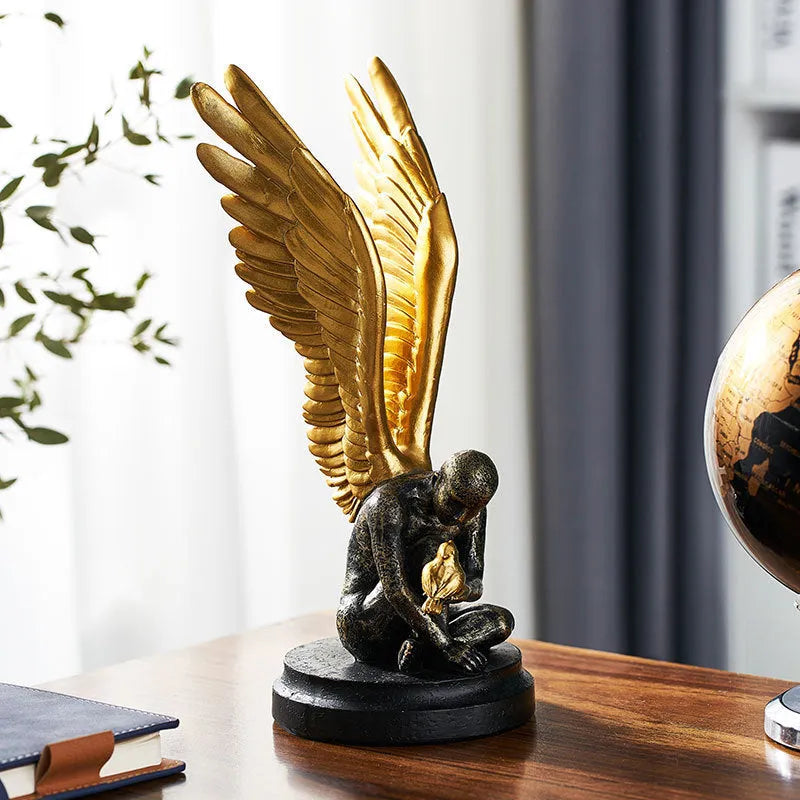 Light luxury resin ornament decorative figurine simple modern style white colour for wine cabinet