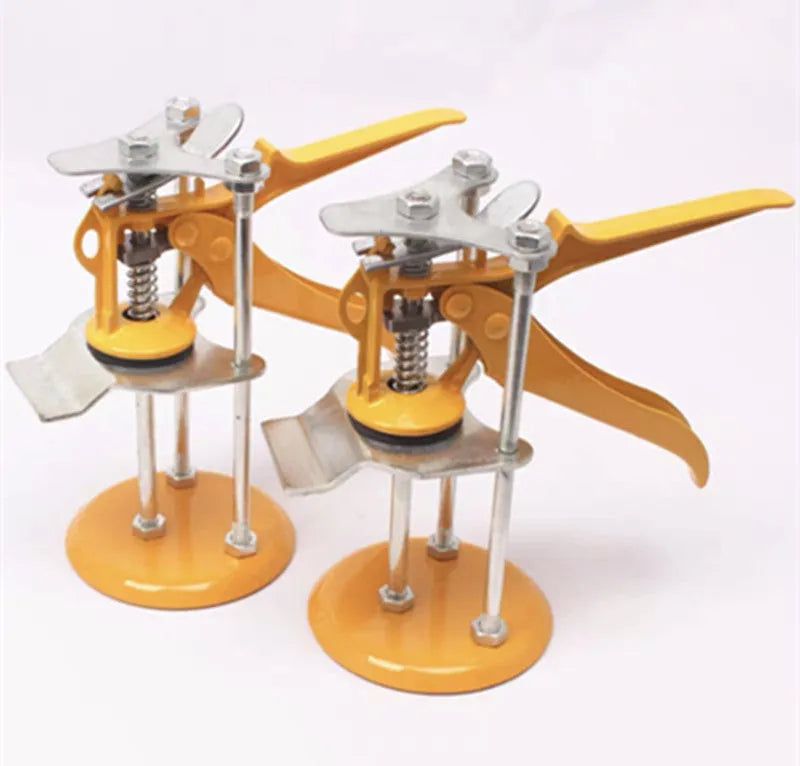Metal tile raising locator with adjustable height mechanism for tile installation