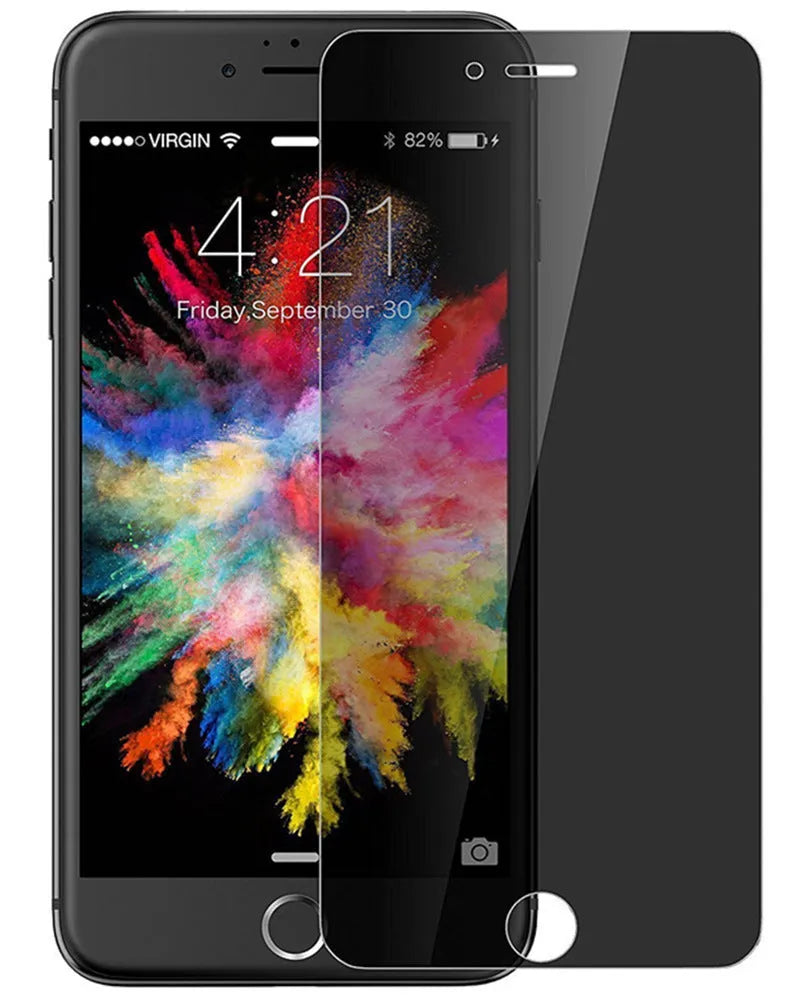 iPhone tempered glass screen protector with privacy filtering and anti-scratch protection