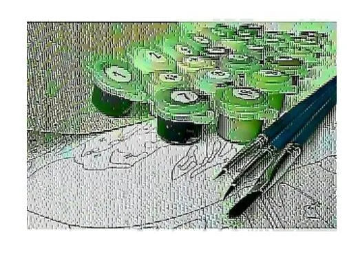 DIY digital painting kit for Apple and Chardonnay artwork with linen canvas and brush set