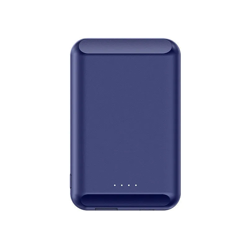 Magnetic wireless power bank in five colour options showing Type 0 measurements