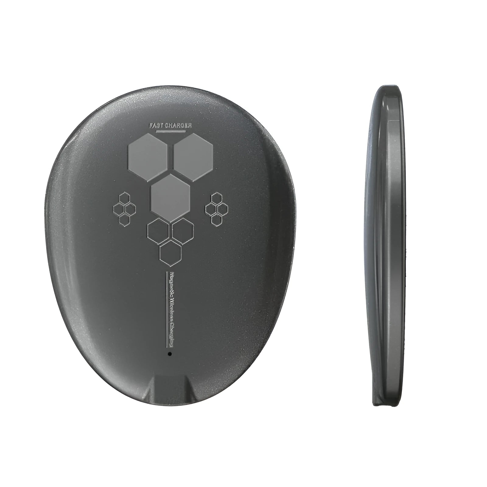 Black magnetic wireless charger with TYPE-C port for 1200mA 12V charging