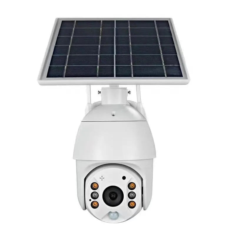 4G LTE solar PTZ dome security camera with 1080P night vision for indoor outdoor use