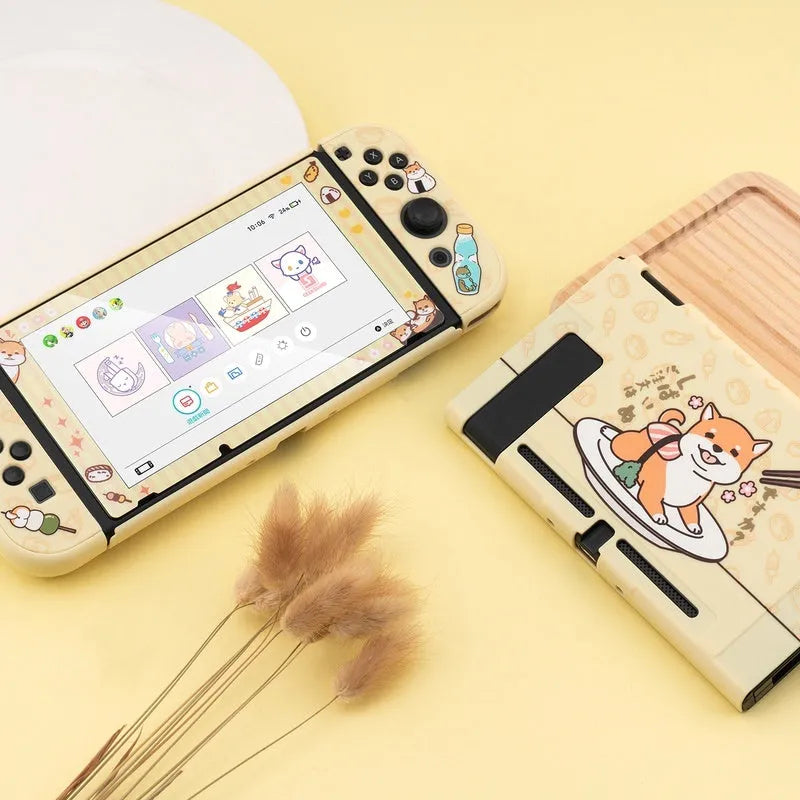 Nintendo Switch Lite protective hard shell case with silicone grip housing and sea otter design