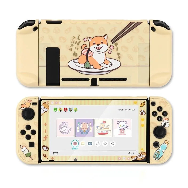 Nintendo Switch Lite protective hard shell case with silicone grip housing and sea otter design