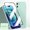 Tempered glass back and TPU bumper full cover phone case for iPhone 12 series in black colour