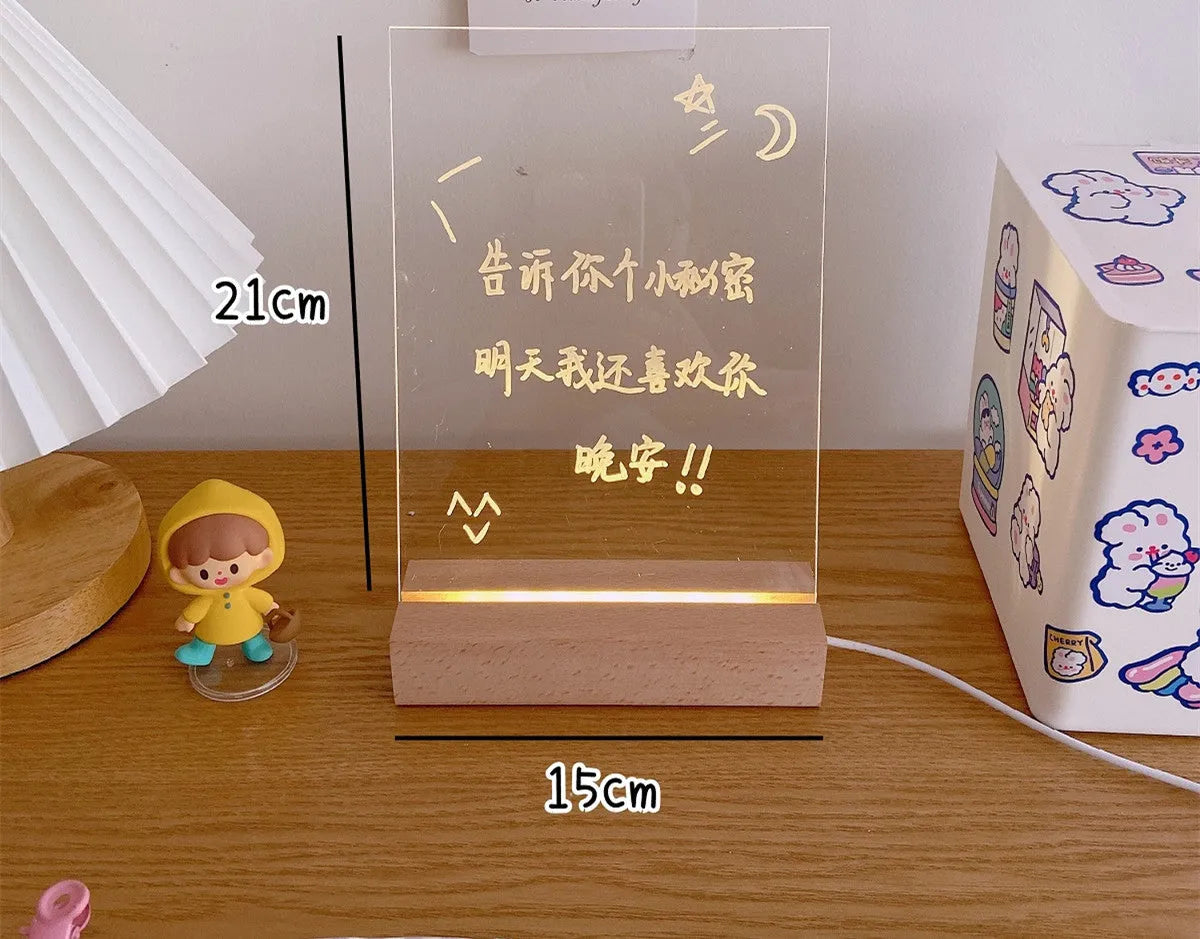 Bedside lamp with 5W LED light in simulation candle or message board design options