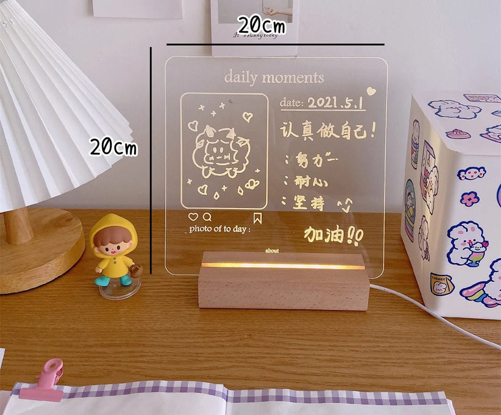 Bedside lamp with 5W LED light in simulation candle or message board design options