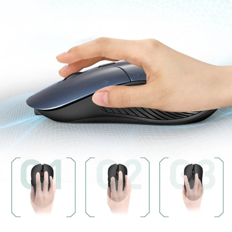 Blue Smart Voice Mouse 2.4G wireless with voice control button on desk