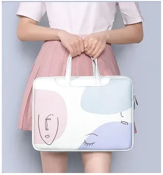 Blue waterproof 15.6 inch laptop bag with soft handle and zipper opening