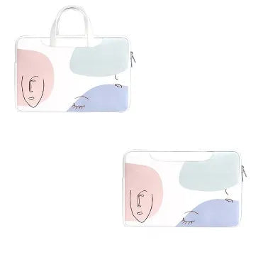 Blue waterproof 15.6 inch laptop bag with soft handle and zipper opening