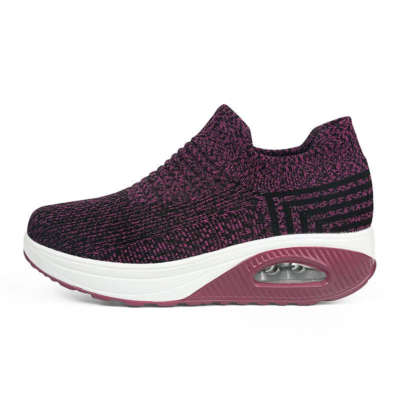Women's slip-on flying woven lazy shoes in multiple colours with PU sole and 3-5cm heel