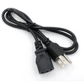 Black American standard AC power cord with US plug, 1.2 metres long with three-core construction
