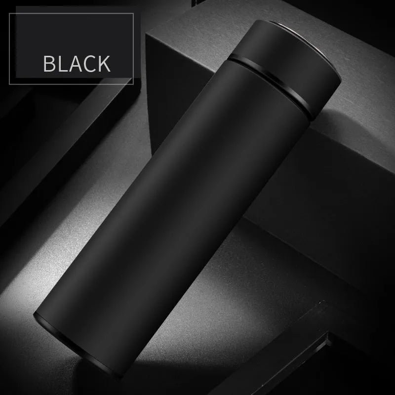 450ml stainless steel vacuum insulated water bottle with arrow mouth in black, red, gold, or blue