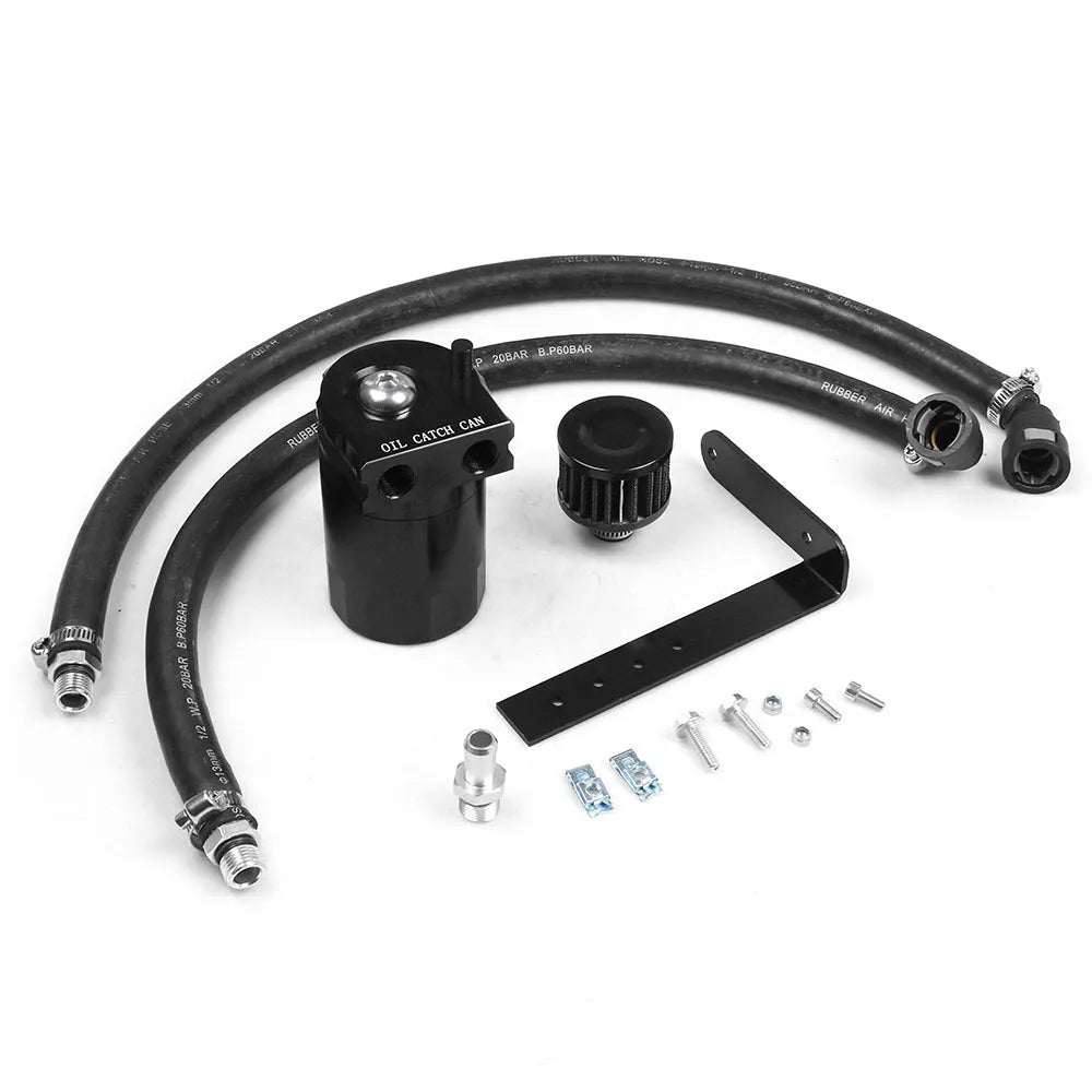 Aluminium alloy car oil separator for Ford Expedition in black, blue, red, and silver colours.