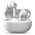 Pro4 Bluetooth wireless headset in black or white with its compact charging case on a dark background.