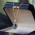 Geometric gold electroplated copper necklace with French retro styling