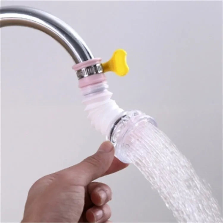Universal rotating water filter for kitchen faucet with blue colour and 360 degree spray head