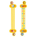 Yellow plastic children's digital decomposition ruler measuring 24.5cm length with cartoon design for mathematics education