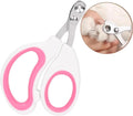 Blue professional cat nail clippers with a circular safety hole and cushioned non-slip handles.