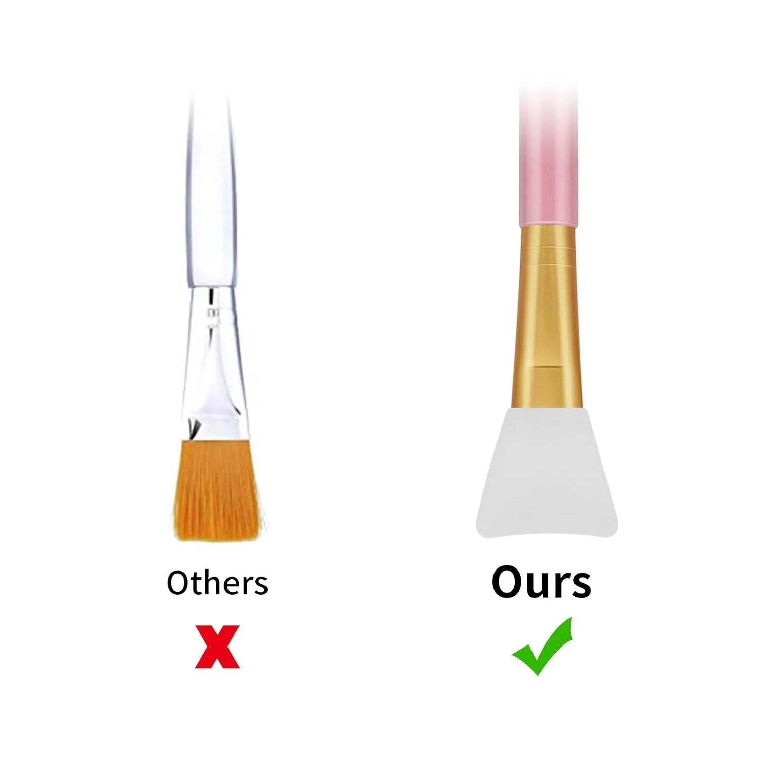 Reusable silicone spatula applicator for face and body masks in six colour options on a plain background.