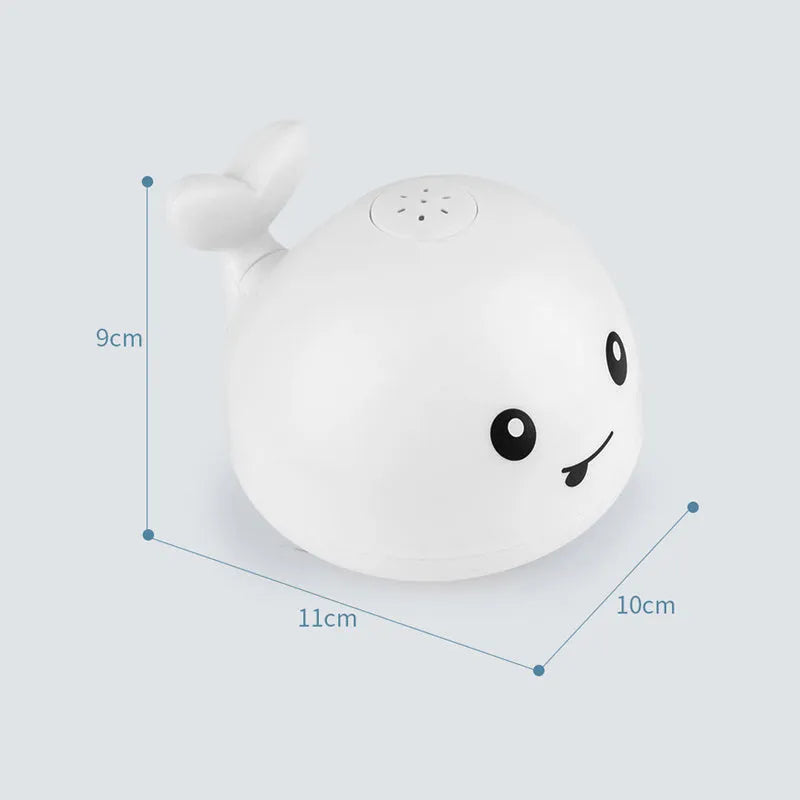 Automatic water spray whale bath toy with lights floating in baby bath