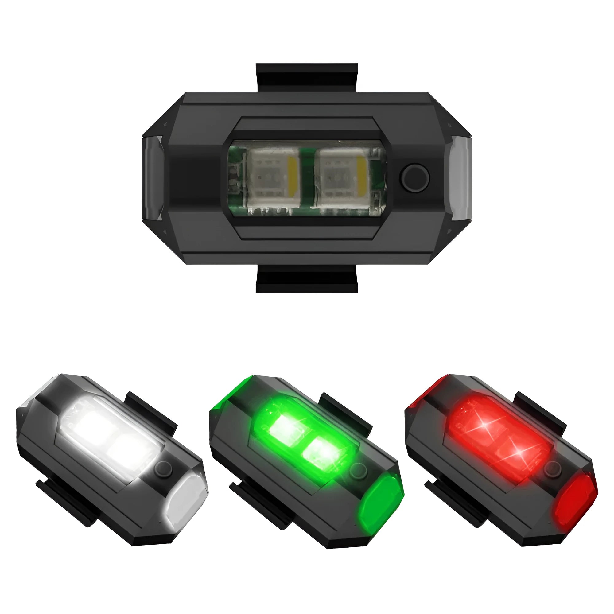 Drone signal light with 7-colour LED indicators and strobe function for enhanced flight visibility