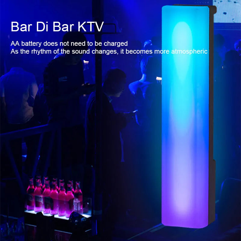 3D RGB voice-activated tabletop ambiance lamp in black or white shell with USB cable