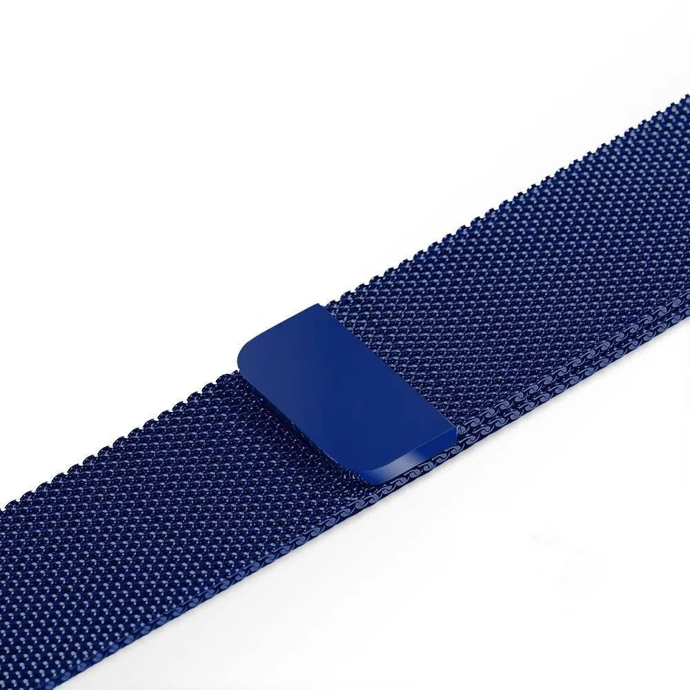 Stainless steel replacement watch strap shown in silver, with 22mm and 24mm width options displayed.
