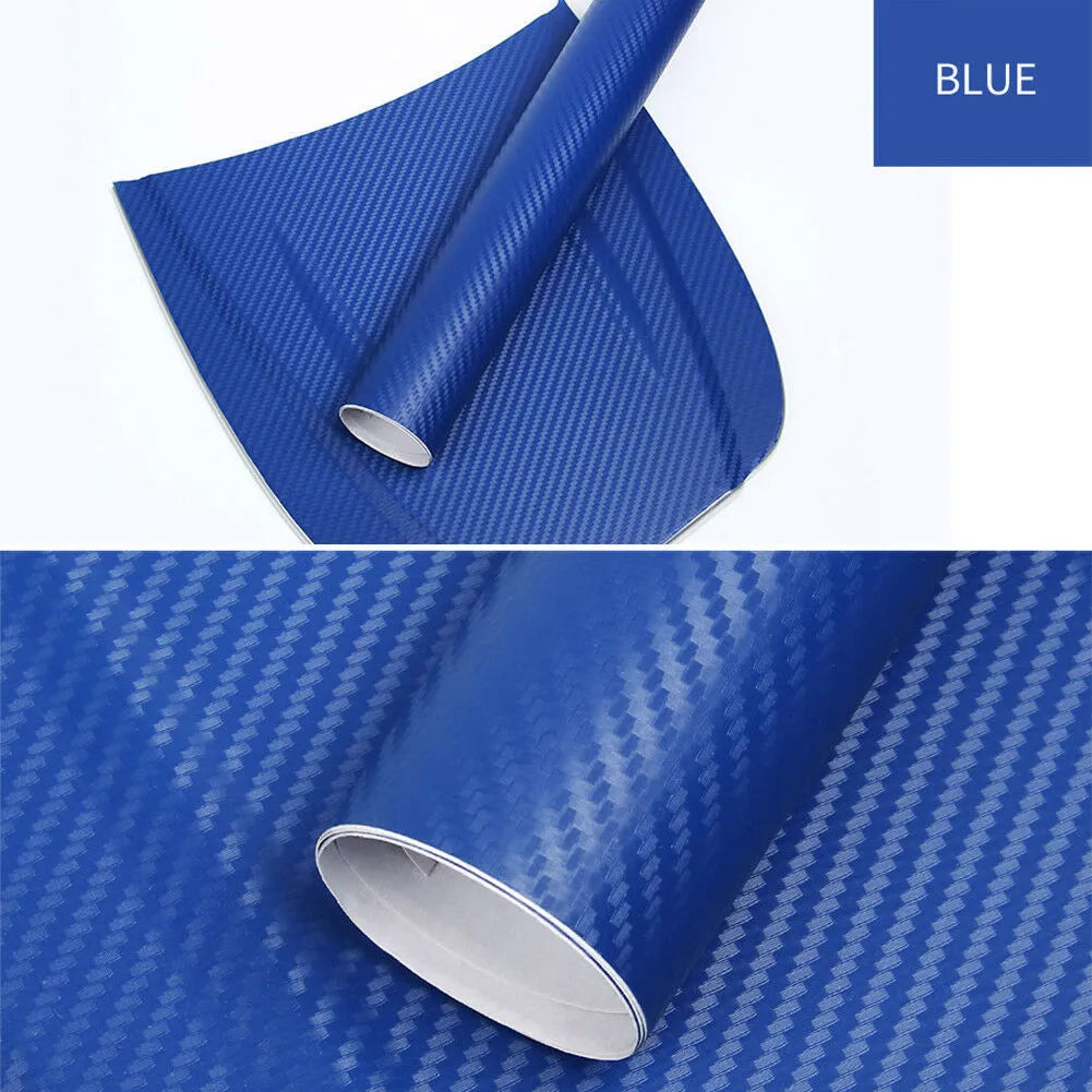 Carbon fibre sticker roll with 3D stereo texture in eight colour options for car decoration