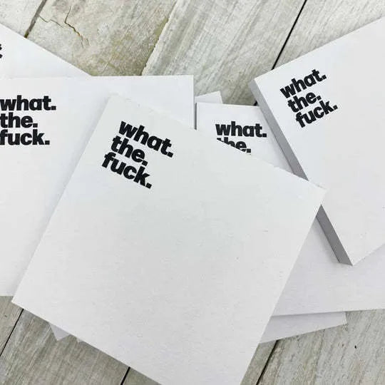 Square 7.5cm sticky notes pad with printed cover designs including Fuck Sticky Notes