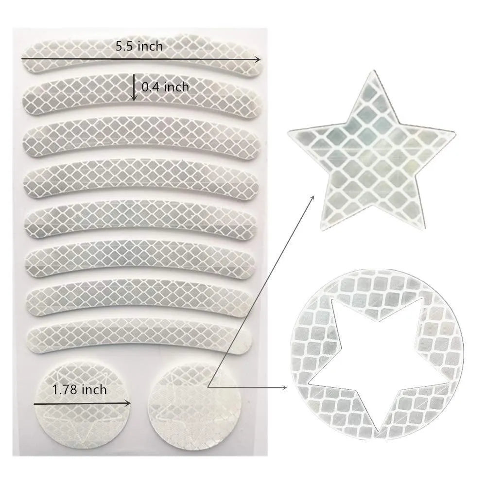 Bicycle reflective safety tape with geometry grid pattern in four colour options