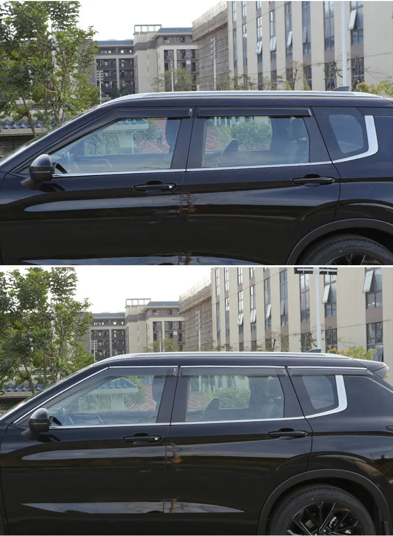 2023 Mitsubishi Outlander window deflectors in black engineering plastic