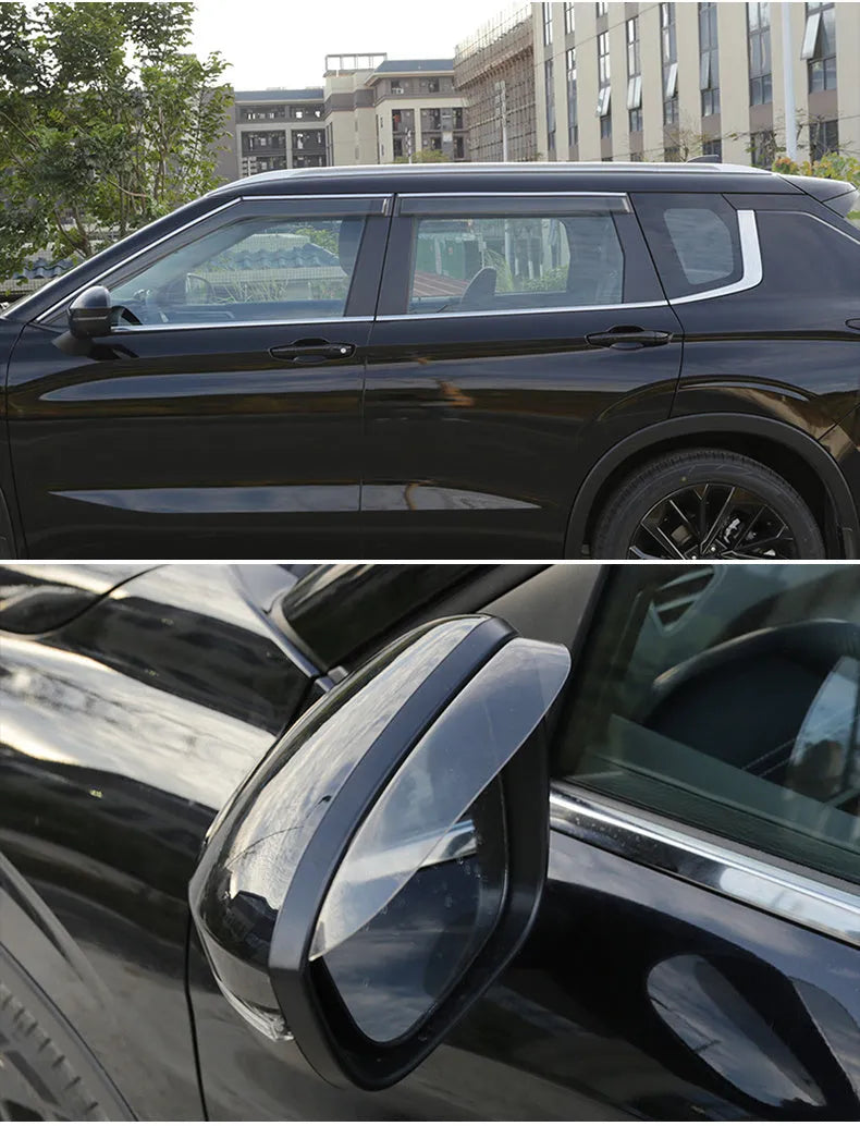 2023 Mitsubishi Outlander window deflectors in black engineering plastic