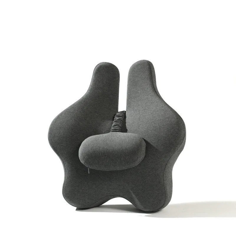 Memory foam car cushion with lumbar support in black, dark grey, light grey, or pink