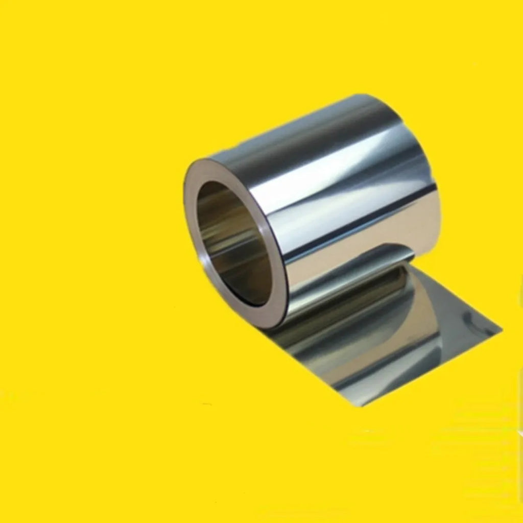 304 stainless steel metal strip roll in various widths for automotive shimming and repair.